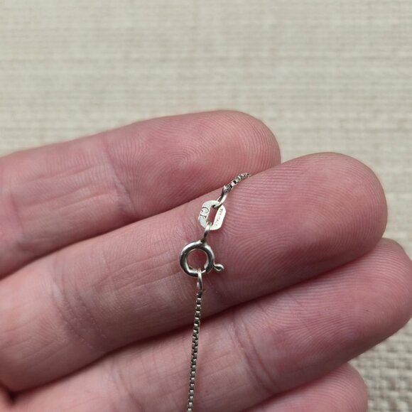 18 Inch Sterling Silver Green Sea Glass Turtle Pendant Necklace A6101 - Picture 5 of 7